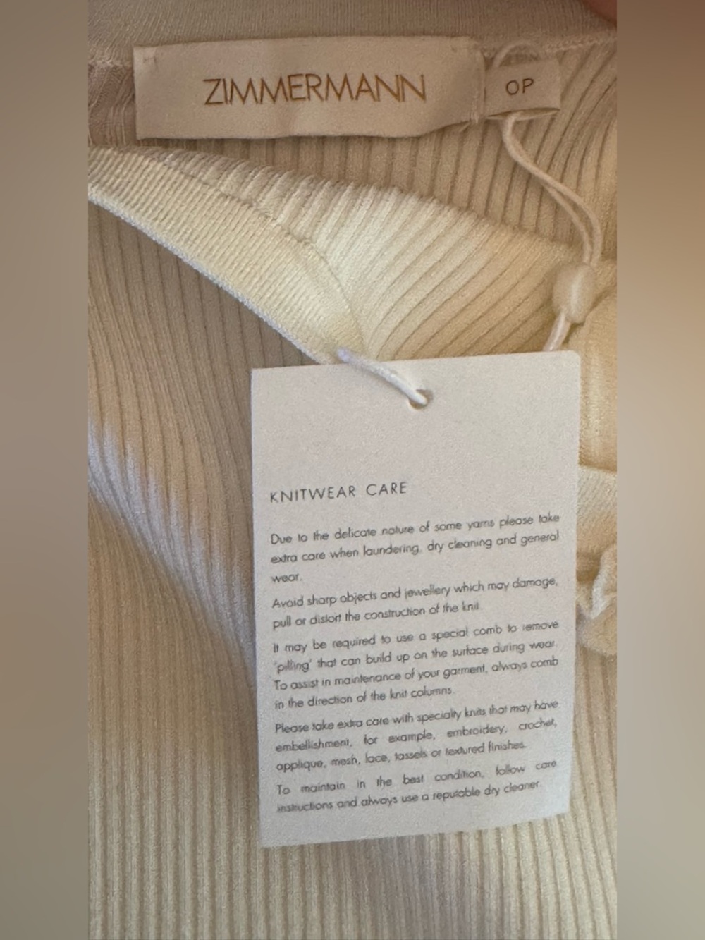 Zimmermann Cream Ruffle-Shoulder Ribbed Tank - Picture 6 of 6